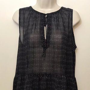 NWT LOFT Medium sheer black peplum tank top